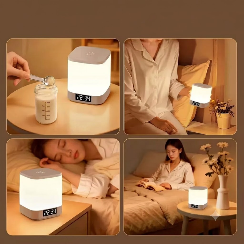 H-33+ Rechargeable Touch-Control Desk Lamp with Digital Clock