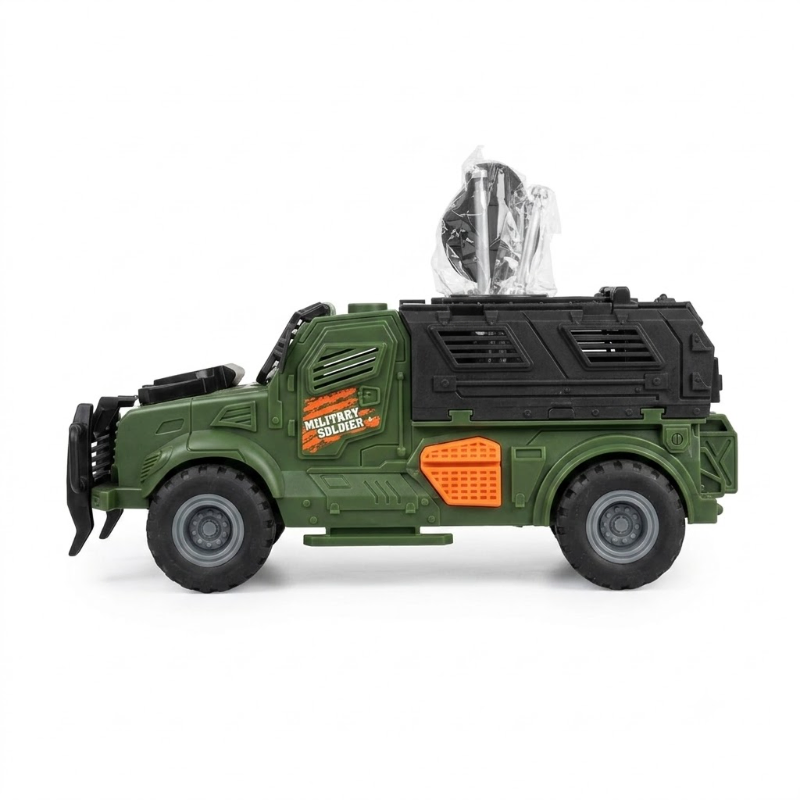 Military Armored Vehicle Toy with Rotating Roof Turret – Assorted Colors