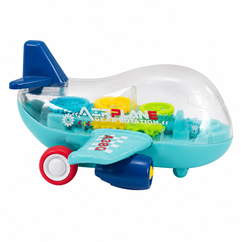 Transparent Gear Rotation Toy Airplane