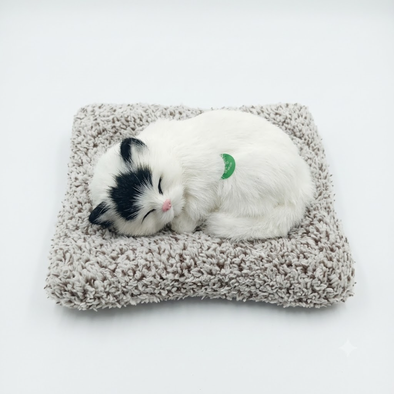 Realistic Sleeping Cat Plush Toy with Soft Cushion