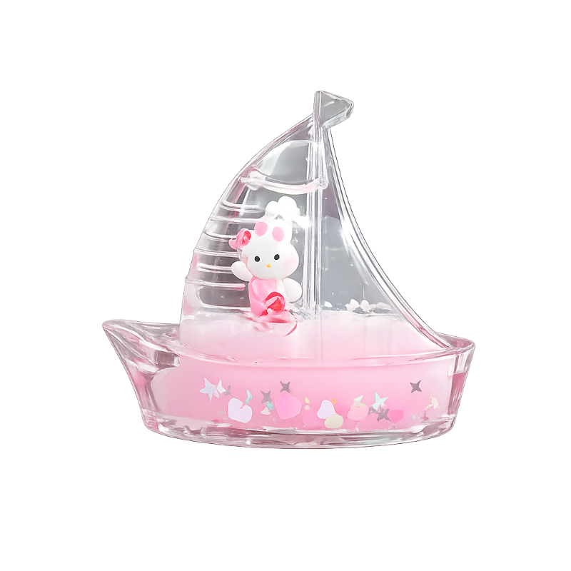 Solar-Powered Crystal Sailboat Animal Figurine  – Assorted Colors