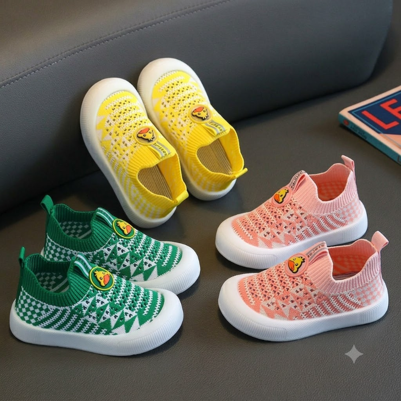 Little Ducklings Breathable Mesh Slip-On Sneakers for Toddlers