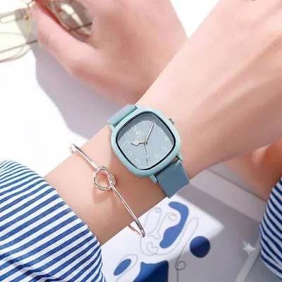 Luna Pastel Square-Dial Girls’ Fashion Watch