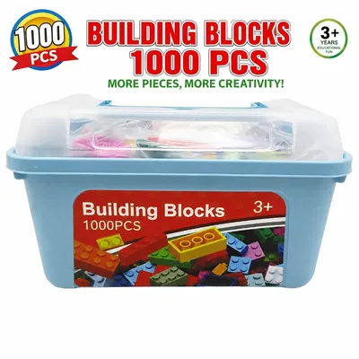 Build Smart 1000-Piece Creative Building Blocks Carry Box 