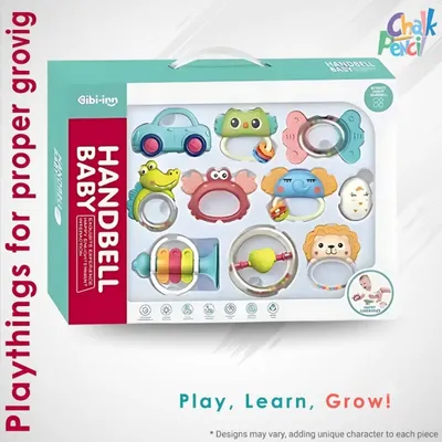 Tiny Tunes 8-Piece Baby Rattle & Sensory Toy Gift Set-OT