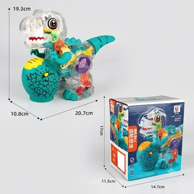 Dino Gear Explorer – Transparent Light, Sound & Moving Gear Dinosaur Toy -OT