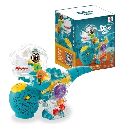 Dino Gear Explorer – Transparent Light, Sound & Moving Gear Dinosaur Toy -OT