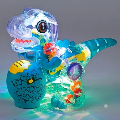 Dino Gear Explorer – Transparent Light, Sound & Moving Gear Dinosaur Toy -OT