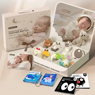 Little Dreamers Deluxe Baby Rattle & Teether Sensory Gift Set-OT