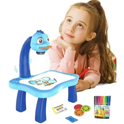 Magic Trace Kids Projector Painting Table with 19 Color Pens-OT