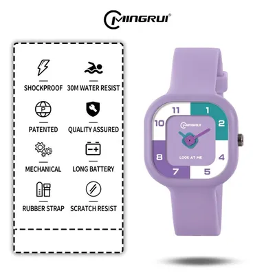 Color Pop Square Kids’ Analog Wristwatch