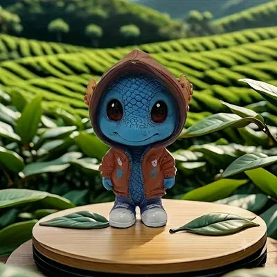 Leafy Trails Blue Turtle Hoodie Collectible Figurine