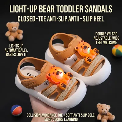 Cute Bear LED Light-Up Baby Sandals
