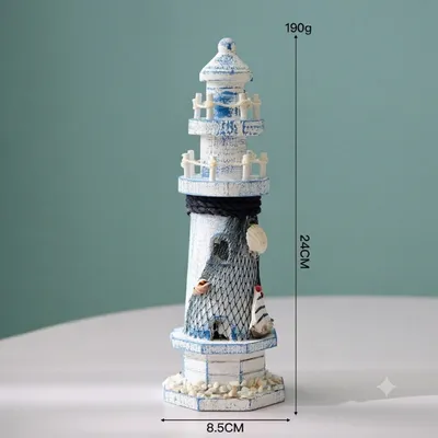Coastal Beacon Trio – Vintage Nautical Lighthouse Décor Set