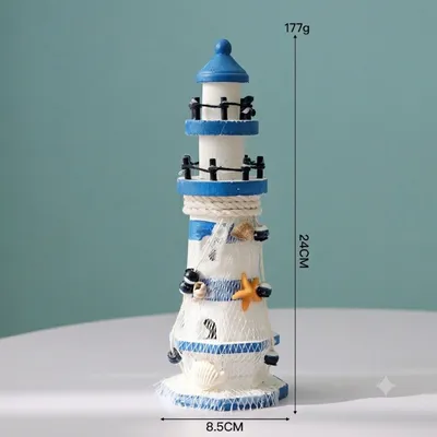 Coastal Beacon Trio – Vintage Nautical Lighthouse Décor Set
