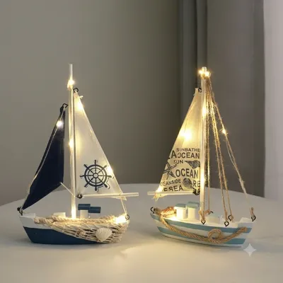 Ocean Glow LED Sailboat – Nautical Table Décor Lamp
