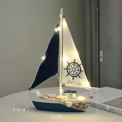Ocean Glow LED Sailboat – Nautical Table Décor Lamp