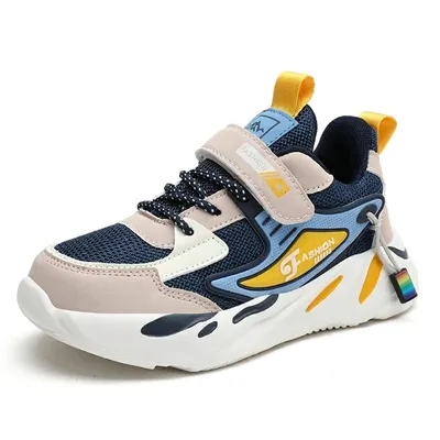 Urban Blaze Kids’ Chunky Sport Sneakers – Navy & Yellow