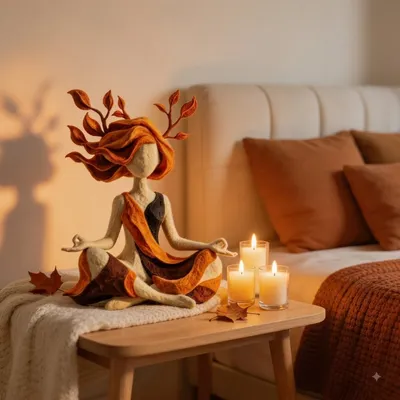 Flame Blossom Meditation Lady Sculpture