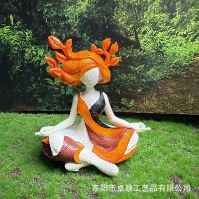Flame Blossom Meditation Lady Sculpture