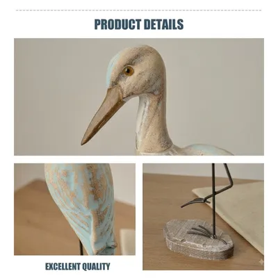 Coastal Heron Bird Tabletop Sculpture 