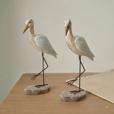 Coastal Heron Bird Tabletop Sculpture 