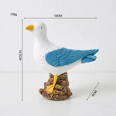 Coastal Seagull Figurine Duo – Nordic Ocean-Inspired Home Décor