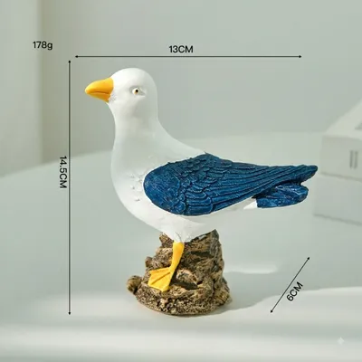 Coastal Seagull Figurine Duo – Nordic Ocean-Inspired Home Décor