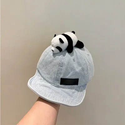 Panda Denim Baby Sun Cap with Neck Cover