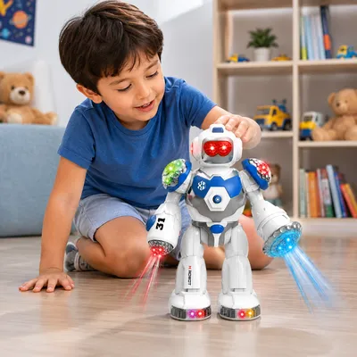 Interactive Dancing Robot Toy – Light-Up Walking & Moving Robot for Kids-OT