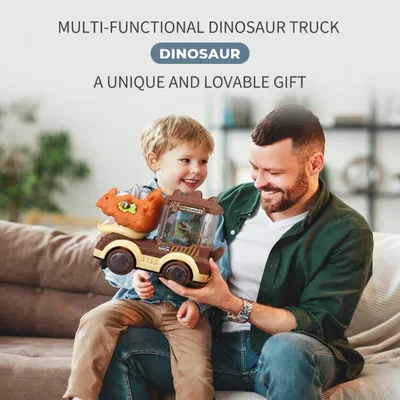 Dino Monster Truck – Auto Drive, Light, Sound & Smoke Toy-OT