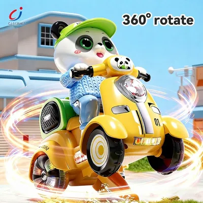 Panda Stunt Four-Wheeler – 360° Rotating Musical Light-Up Ride-On Toy