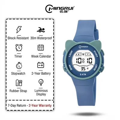 MINGRUI Kids Digital Sports Watch – 30M Waterproof Shockproof Watch with Stopwatch & Timer