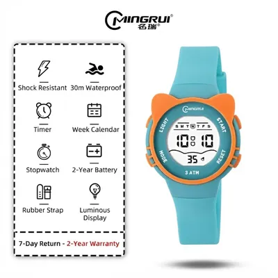 MINGRUI Kids Digital Sports Watch – 30M Waterproof Shockproof Watch with Stopwatch & Timer