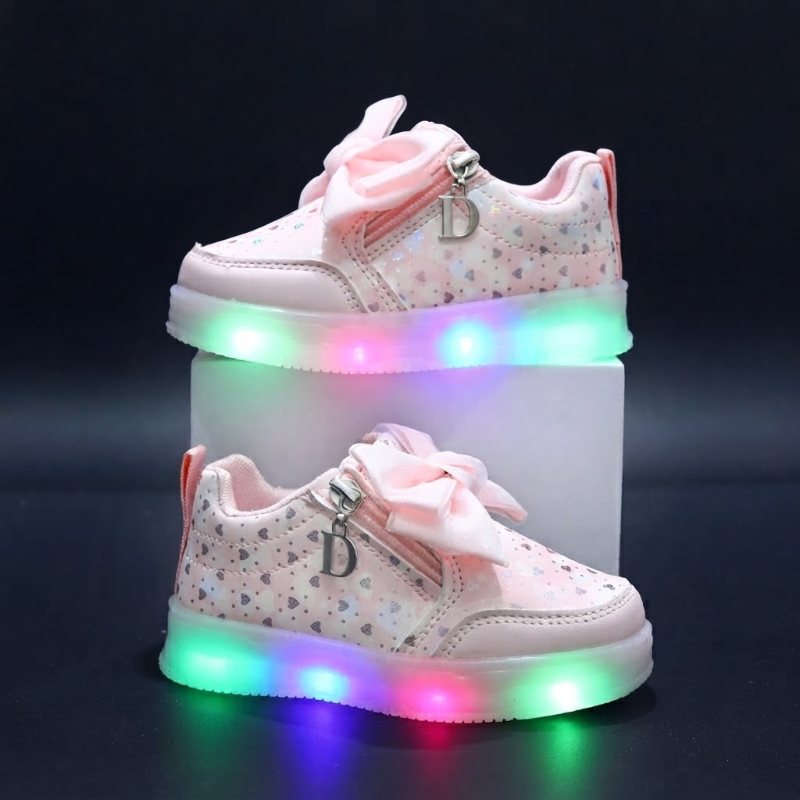Princess Glow LED Light-Up Sneakers – Stylish & Fun Kids Shoes