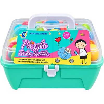 Puzzle Baby Rattle Toy Set – Colorful Sensory