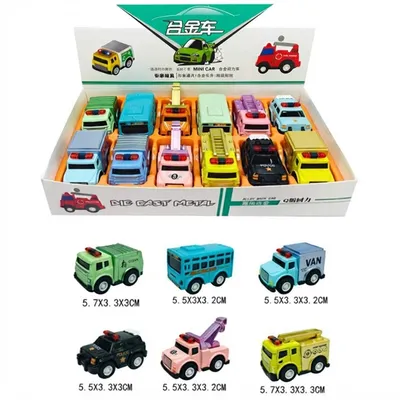 Mini City Rescue Cars – 12-Piece Pull-Back Toy Vehicle Set-OT