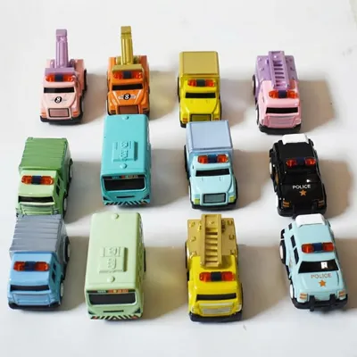 Mini City Rescue Cars – 12-Piece Pull-Back Toy Vehicle Set-OT
