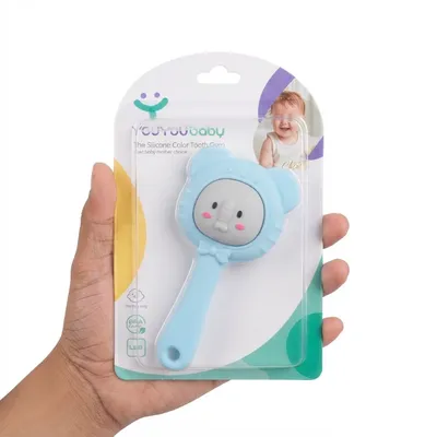 Baby Silicone Teething Rattle – Soft & Gentle Chew Toy for Teething Babies