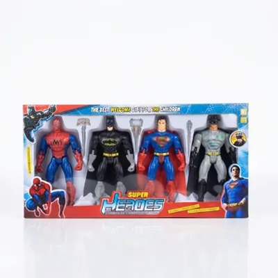 Super Heroes Action Figure Set – 4-Piece Hero Adventure Toy Collection