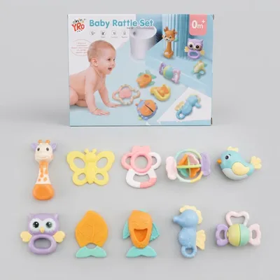 Baby Rattle & Sensory Toy Set – 10-Piece Colorful Infant Activity Collection