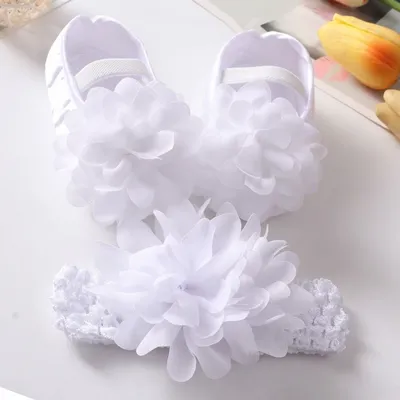 Baby Flower Princess Shoes & Headband Set – Adorable Floral Partywear Gift Set
