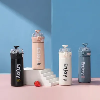 Enjoy Life Premium Sports Water Bottle – Leak-Resistant Flip-Top Bottle with Carry Handle