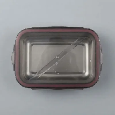Premium Stainless Steel Food Storage Box with Transparent Lid – Leak-Resistant Lunch & Meal Container🍱
