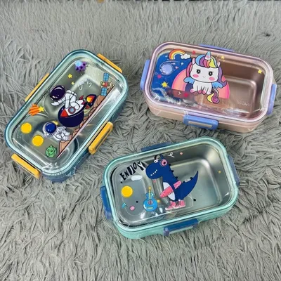 Cute Kids Leak-Resistant Lunch Box – Colorful Portable Food & Snack Container