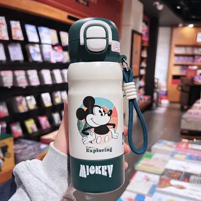 Cute Character Kids Water Bottle with Strap – Leak-Resistant School & Outdoor Drinking Bottle