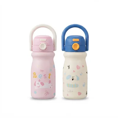 Kawaii Kids Water Bottle – Cute Handle Bottle for School, Travel & Everyday Use