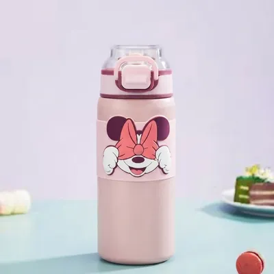 Premium Cartoon Kids Water Bottle – Easy-Carry Flip-Top Bottle for School & Travel