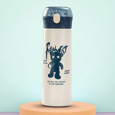 Trendy Bear Cartoon Water Bottle 