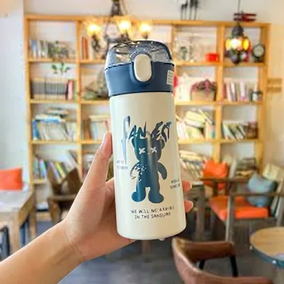 Trendy Bear Cartoon Water Bottle 